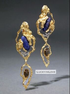 ALEXIS BITTAR • Large Brut Mosaic Clip Earrings